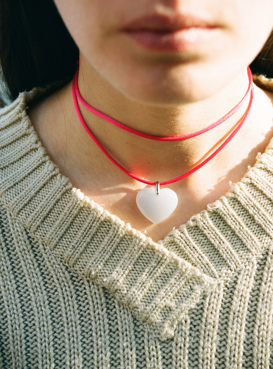 LARGE BLUE CHALCEDONY HEART